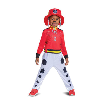Disguise Paw Patrol Marshall Costume Hat And Jumpsuit For Boys, Paw Patrol Movie Character Outfit With Badge, Classic Toddler Size Large (4-6)