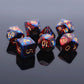 CREEBUY Red & Blue Polyhedral Dice Set for D&D, RPG, MTG - Resin D20, D12, D10, D8, D6, D4