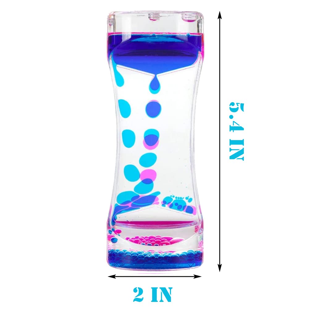Oneshow 8 Pack Liquid Motion Bubbler Oil Hourglass Water Bubbler Timer For Kids And Teenager Sensory Toys Fidget Toy Activity Calm Stress Relief Desk Decor Adults