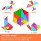 Meooeck 12 Pack Tangrams Wooden Puzzles Tangrams Classroom Set Tangrams For Kids Shape Tangram Puzzles Brain Logic Blocks For Ga