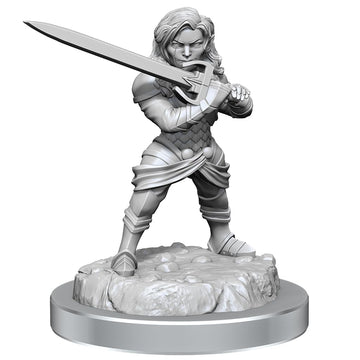 Critical Role Unpainted Miniatures: Human Wizard Female & Halfling Holy Warrior Female