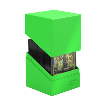 Ultimate Guard Boulder Solid 100+, Deck Case For 100 Double-Sleeved Tcg Cards, Neon Green, Secure & Durable Storage For Trading