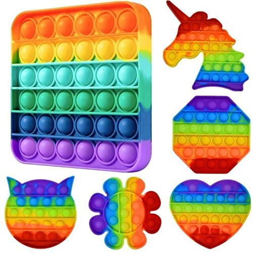Jagmoolya Products Push Pop Bubble Sensory Fidget Toy Set Pop It Push Pop Silicone Relief Items Popper Fidget Educational Toys(