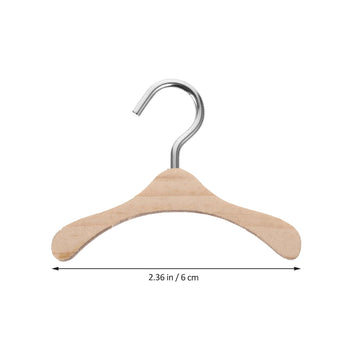 Iplusmile Mini Wooden Dolls Clothes Hanger: 10Pcs Miniature Clothes Hangers Wardrobe Furniture Accessories For Dollhouse Supplie