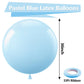 Bezente Pastel Blue Latex Party Balloons - 8 Pack 36 Inch Round Helium Light Blue Baby Blue Balloons For Boys Girls Birthday Bab