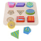 Wooden Geometry Building Blocks Board Puzzle Early Shapes & Color Cognition Learning Educational Stacking Matching Toy Kids Baby