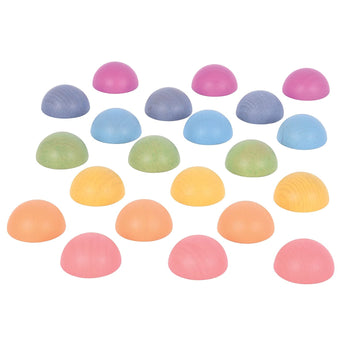 Tickit Rainbow Wooden Semispheres - Set Of 21 - Loose Parts Wooden Toy For Babies And Toddlers 10M+ - Inspire Curiosity And Open