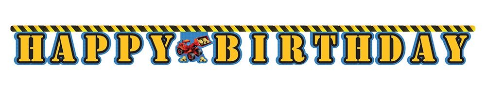 Happy Birthday Jointed Letter Banner, Under Construction