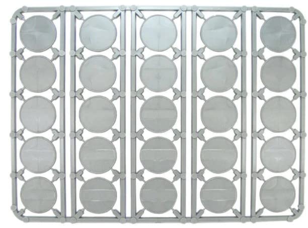 Warlord Games Mixed Pack of Plastic Round Bases for Miniatures - 25, 40 & 60mm, Multicoloured, Model WG-BASE-30