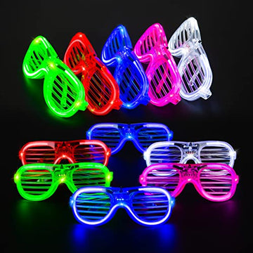 25 Packs Led Glasses 5 Neon Colors Glow In The Dark Party Supplies Favor For Kids Adult Glow Sticks Light Up Glasses Fit Holiday