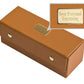 Alex Cramer Traveling Spinners Domino Set - Personalized Caramel Leather Case with 28 Indestructible Double-Six Dominoes