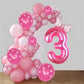 Kwuz 40 Inch Pink Number 3 Aluminum Balloon for Girls Birthday Party Decorations, Bow Pink, Model HK40PIBNFO-3