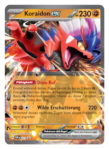 Pok  mon - Trading Card Game: Tin-Box Paldea Legends - Koraidon (1 Holographic Card & 4 Booster Packs)