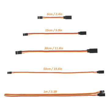 AEDIKO 22pcs 3Pin Servo Extension Cable Cord Male to Female Wire Connectors 5 Types for Servo Extension Connection Control Board