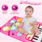 Amy & Benton Baby Piano Mat Pink Piano & Drum Mat 2 in 1, Toddler Musical Piano Mat Toy Birthday Gift for Girls Boys