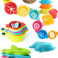 11 PCS Toddler Bath Toys for Kids Ages 1-3 Baby Shower Toys Mold Free Bathtub Toys for 12-18 Months Pool Water Table Sand Toys Stacking Cups & Floating Boats for Kids 2-4 Christmas Stocking Stuffers