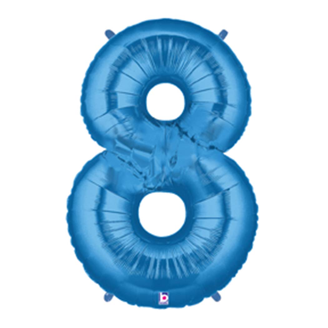 Betallic 40 Inch Megaloon Blue Number 8 Balloon