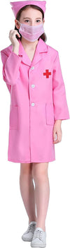 MODERNAZ Kids Doctor Surgeon Professional Uniform Costume Nurse Cosplay Clothing Suit Role Play with Doctor Costume (910 Years)