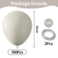 Kalor Retro White Sand Balloons,100 Pcs 5 Inch Mini Matte Latex Balloons For Balloon Garland Arch, Birthday Decoration, Wedding Party, Baby Shower Decorations