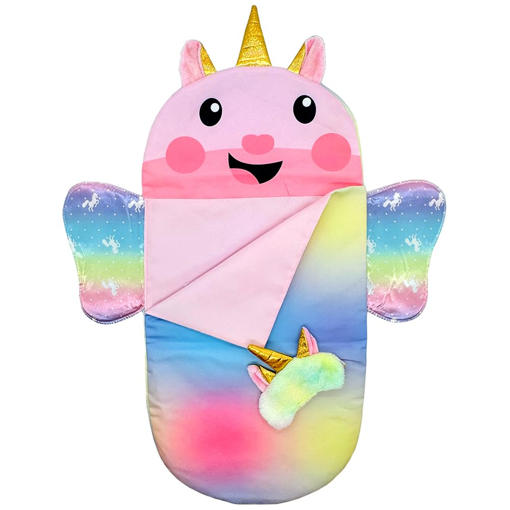 Baby Doll Sleeping Bag Toy Playset Rainbow Unicorn Doll Bedding Slumber Bed Accessories With Eye Mask Doll Unicorn Style Sleepin
