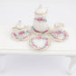 Baenrcy 1 Set 15 Pieces 1:12 Ceramics Tea Cup Set Lovely Dollhouse Decoration Set Dollhouse Kitchen Accessories(#1)