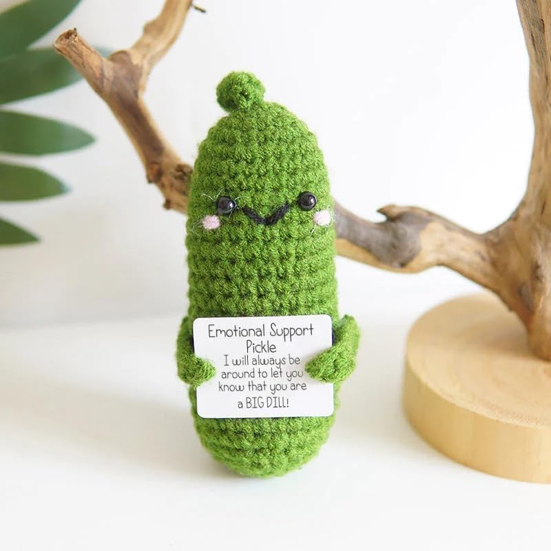 Ruifengsheng Emotional Support Doll, Handmade Cucumber Crochet Doll - Emotional Cute Support Pickle Crochet Potato For Girls, Pe