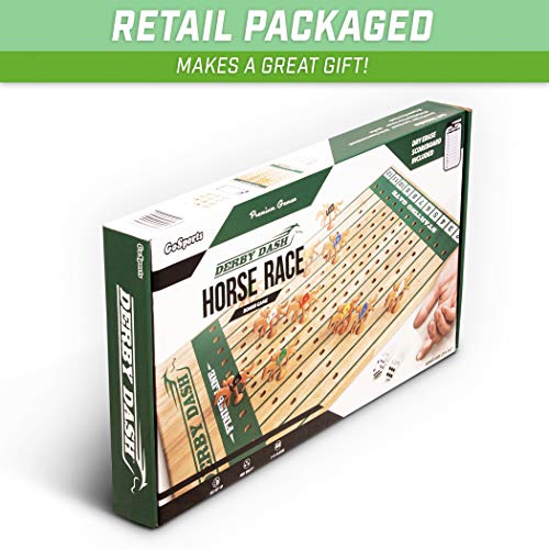 Gosports Derby Dash Horse Race Game Set - Tabletop Horse Racing With 2 Dice And Dry Erase Scoreboard