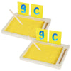 4Pcs Montessori Wooden Sand Tray For Classroom And Kids - Writing And Letter Tracing Tray With Pen, Sand, And Cards For Letters