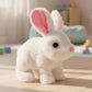 Rabbit Soft Toy with Moving Ears, Walking and Jumping Plush Bunny Toy, White Stuffed Animal Toy for Kids