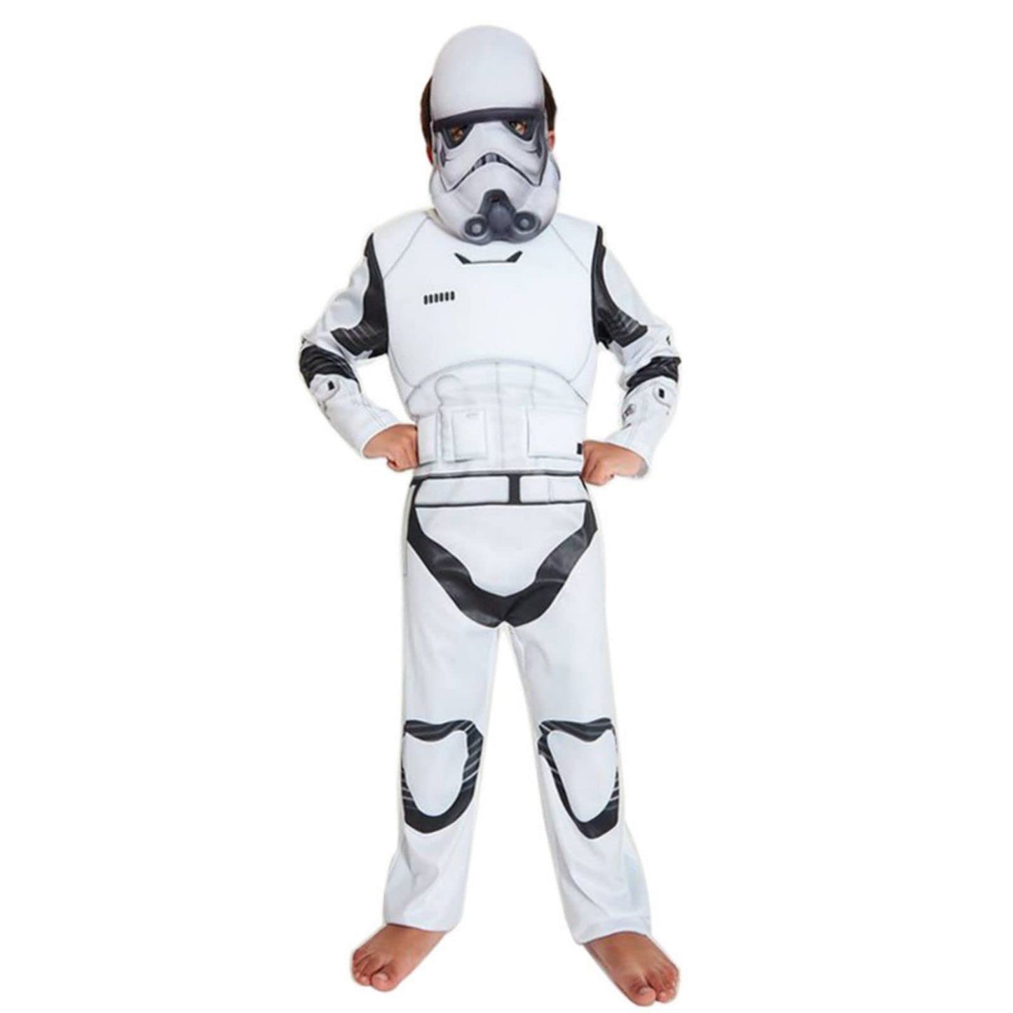 Storm Costume Trooper Mask Kids Jumpsuit Helmet Full Sets Empire Outfits Role Play Halloween Accessories (White, Large)