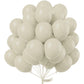 Partywoo White Sand Balloons 50 Pcs 12 Inch Beige Cream Ivory Latex Balloons For Wedding Bridal Graduation Baby Shower Gender Reveal Safari Birthday Party Decorations White-F12