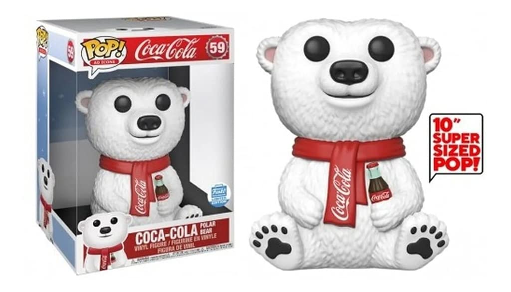 Funko POP Vinyl Figurine - Coca Cola Polar Bear #59 - Super Sized 10" - White - Limited Edition - Model 43030