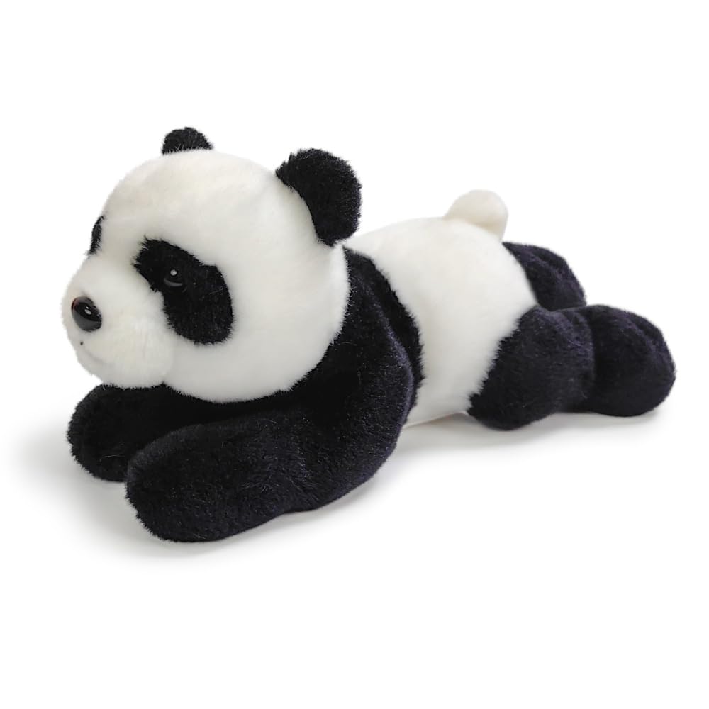 Hideekoog Stuffed Animal for Kids 8 inch Realistic Animal Plush Toy Lying Down Posture Animals Plush for Boys Girls mature-themed Birthday Hug Teaching(S-Panda)