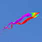 HENGDA KITE Colourful Triangle Kite with Two Tails for Kids Beginners and Adults Easy to Fly and Assemble Suitable for Outdoor A