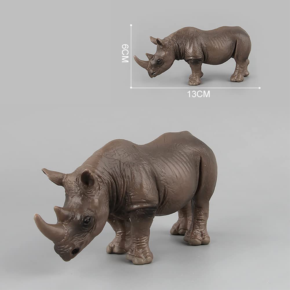 Blapnk 3 Pcs African Jungle Rhinoceros Model Figure Toy, Realistic Rhinos Figurines Collection Playset Preschool Science Educati