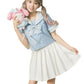 Beautifulfashionlife Womens School High Waist Navy Sailor Summer Pleated Skirts (4Xl,White)