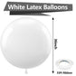 Bezente White Giant Balloons 36 Inch - 8 Pack Jumbo White Balloons Large Round White Latex Balloons For Photo Shoot Birthday Bab