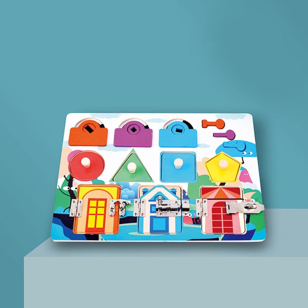 Bnf Busy Board For Toddlers Wood Unlock Toys Fine Motor Skills Travel Toy S Baby | Toys For Baby | Developmental Baby Toys