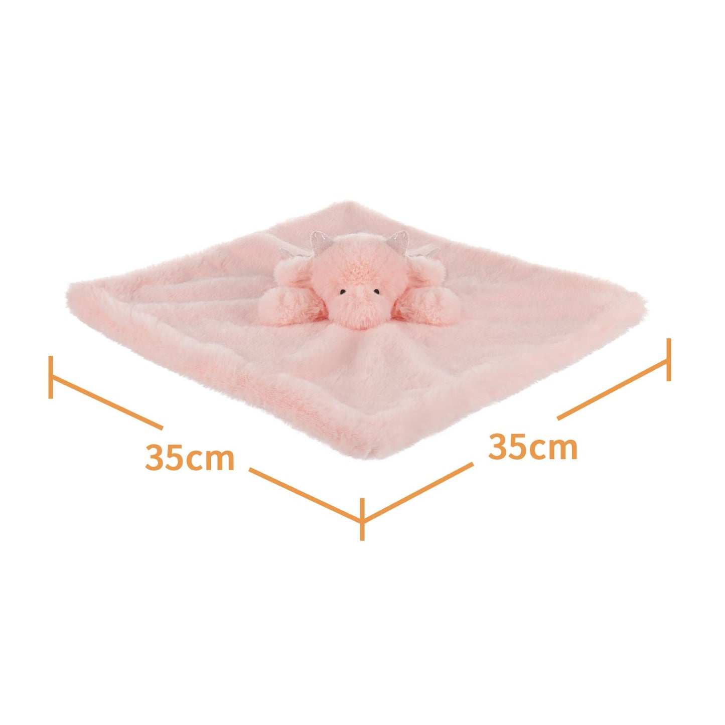 Apricot Lamb Soft Lovey Security Blanket for Babies, 13.8" Pink Dragon, Polyester, Ideal for Infants and Toddlers