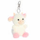 Aurora Adorable Palm Pals Belle Strawberry Cow Clip-On- Fun Collectible Plush For Kids and mature-themed Collectors - Perfect For Backpacks and Birthday Gifts - White 4 Inches
