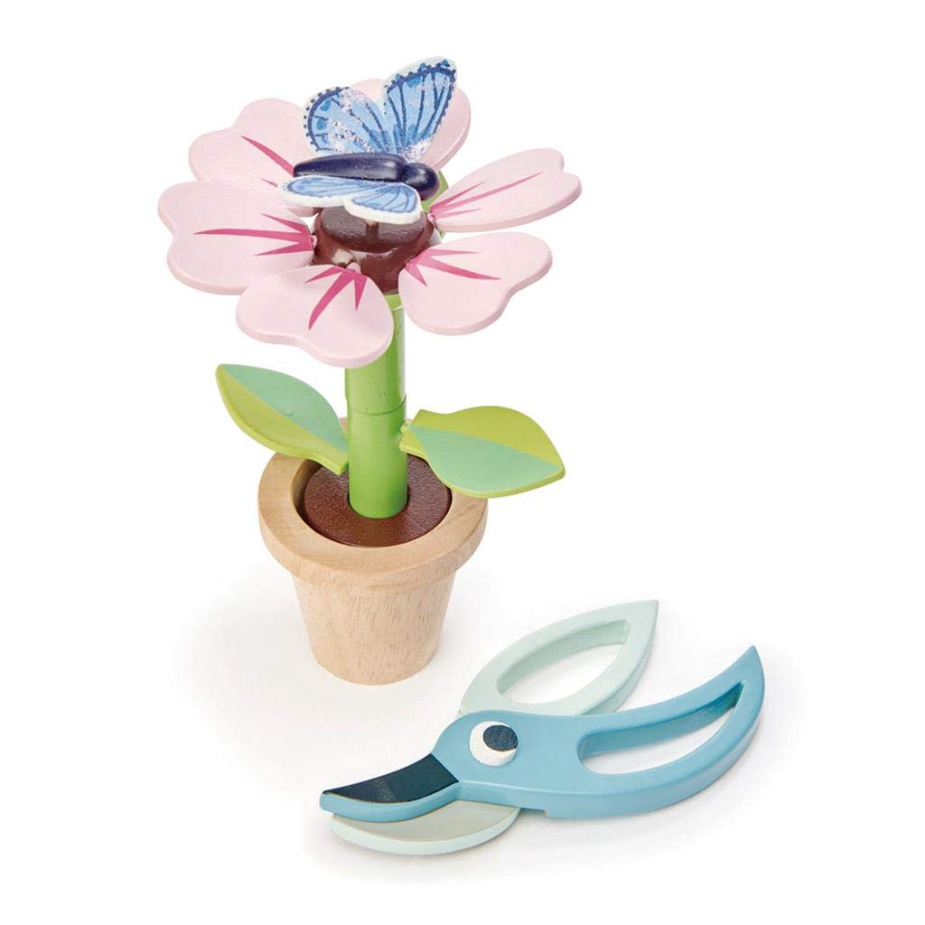 Tender Leaf Toys - Blossom Flowerpot Set - Indoor Garden Pretend Play Wooden Toy With Removable Leaves And Petals - Educational, Creative And Basic Life Learning Skills Fun For Children 3+