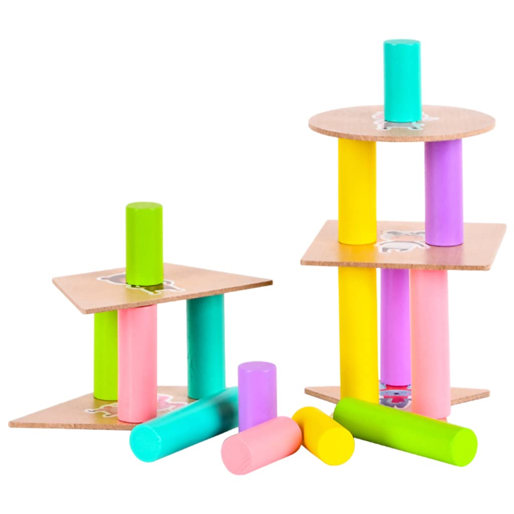 Atorse Montessori Building Blocks Stacking Toys For Toddlers Baby Kids |Toys & Hobbies | Preschool Toys & Pretend Play | Wooden 