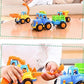 Berry President Set Of 4: Early Educational Push And Go Friction Powered Car Tractor Bulldozer Mixer Truck And Dumper Toys For Toddler Baby Children Kids Boys Girls (4Engineeringcar)