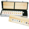 CHH Deluxe Rummy Set with Wooden Racks in Aluminum Case, 13.5" x 4.25" x 3", Silver/Black, Model 5017AL