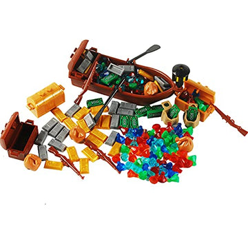 Baenrcy 160Pcs Pirate Building Blocks Sencery Accessories Treasure Chest Set Building Bricks Kit Diy Building Set Compatible All