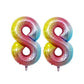 Goer Rainbow Foil Balloons Number 8,Huge Number Balloons For 8Th 18Th 28Th 38Th 48Th Birthday Party Supplies Anniversary Decorations (3 Pcs,42 Inch,32 Inch,16Inch)