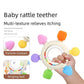 Silicone Baby Teething Ring with Rattle Beads - Multi-Textured BPA-Free Teether for Infants 3+ Months, Freezer Safe Chew Toy for