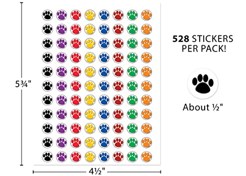 Teacher Created Resources Colorful Paw Prints Mini Stickers (4819)