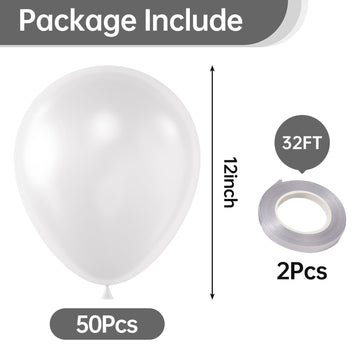 Kalor 12 Inch Clear Balloons, 50 Pcs Latex Helium Balloons For Kid'S Birthday Party, Baby Shower, Wedding, Graduate Party Decorations