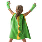 Qiaoniuniu Dinosaur Dragon Cape And Gauntlets Halloween Costume Boy Girl Toddler Dress Up Clothes 2-6 Years Old Color Green
